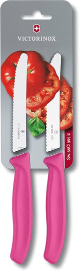 Steak & Tomato Knife Round Tip 2 pc Set Classic Pink