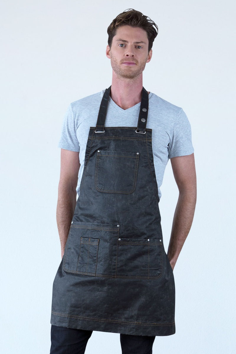 Aussie Chef Barber Bib Apron Pewter