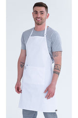 Prochef White Poly/Cotton Bib Apron