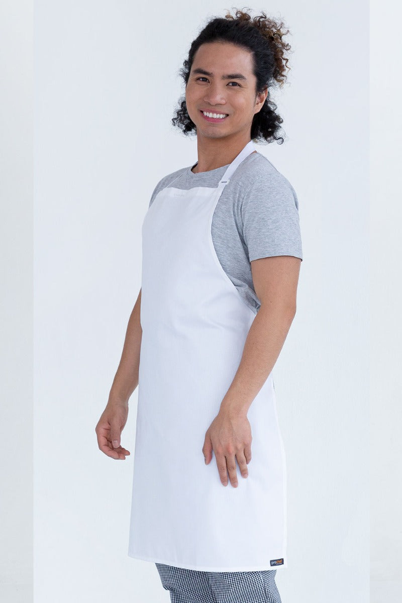 Prochef White Poly/Cotton Bib Apron