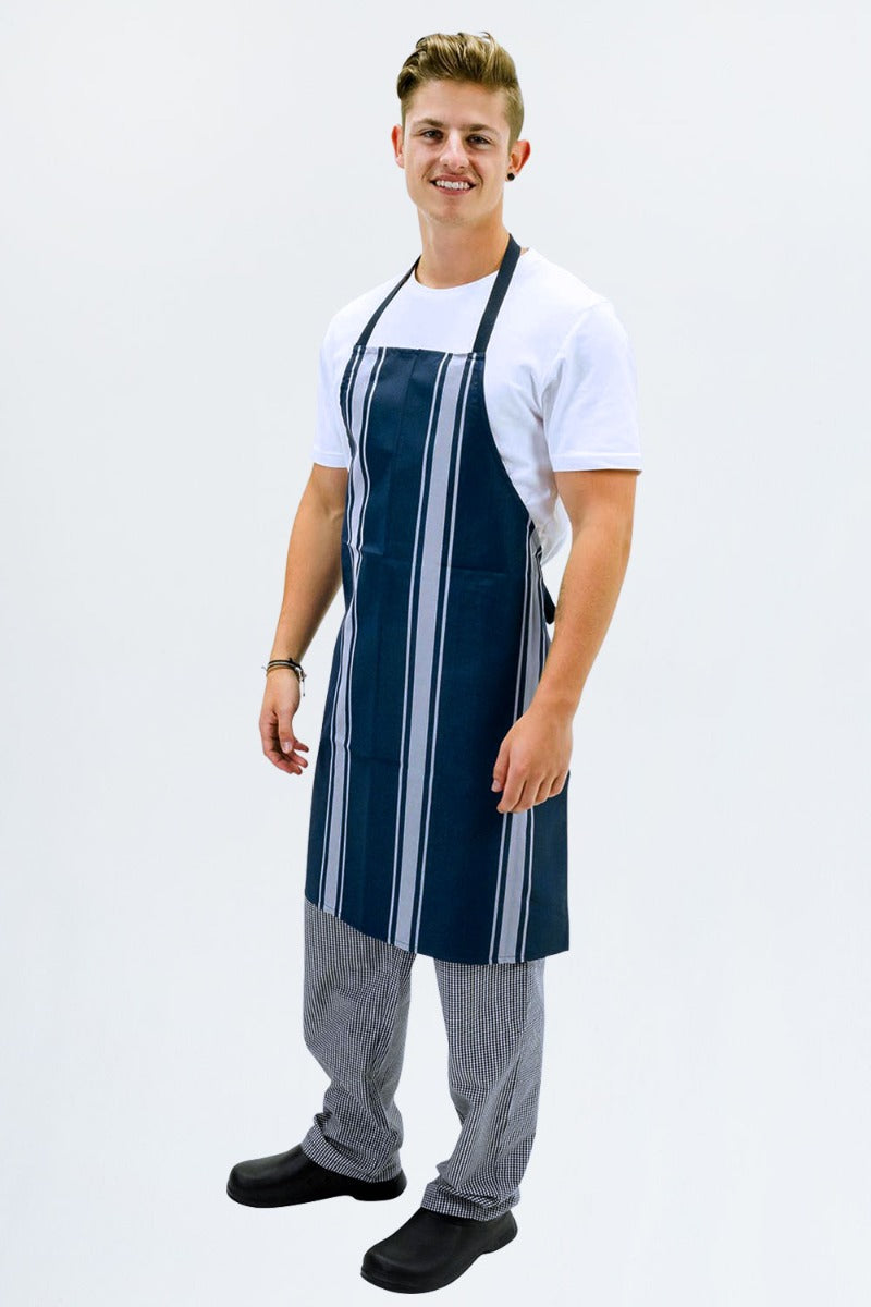 Aussie Chef Nylon Bib Apron Navy