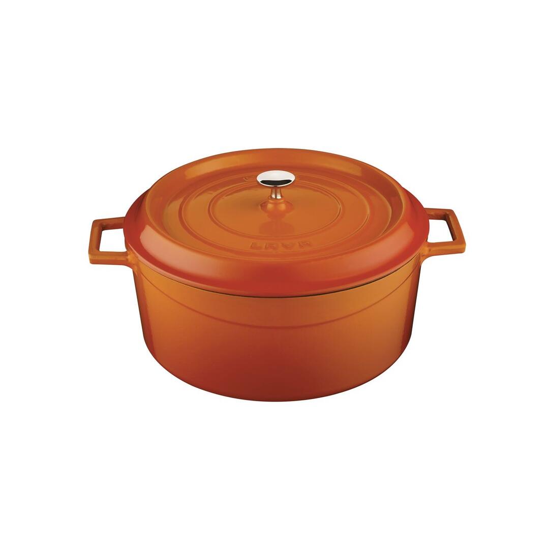 Lava Cast Iron Round Casserole ORANGE