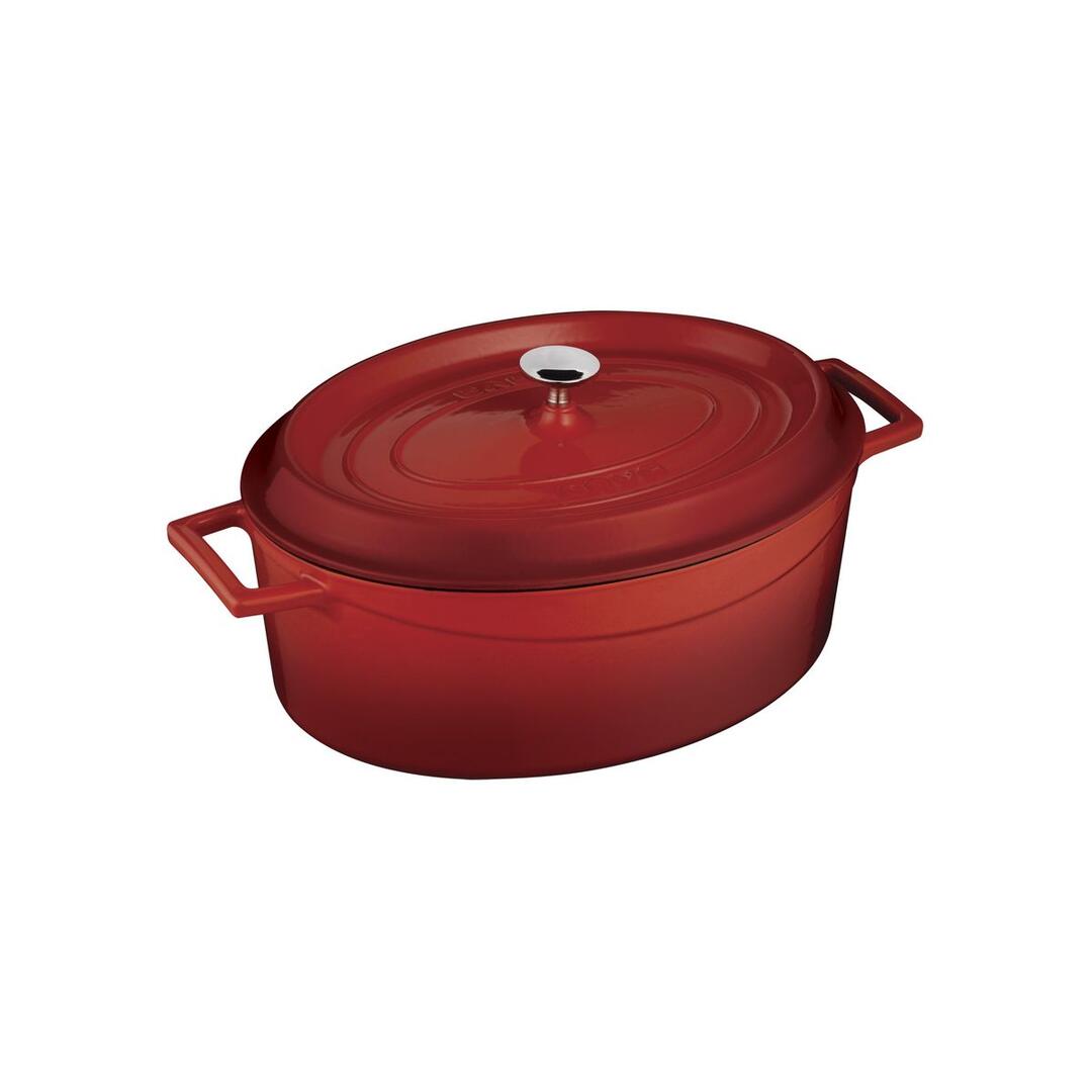 Lava Cast Iron Oval Casserole RED