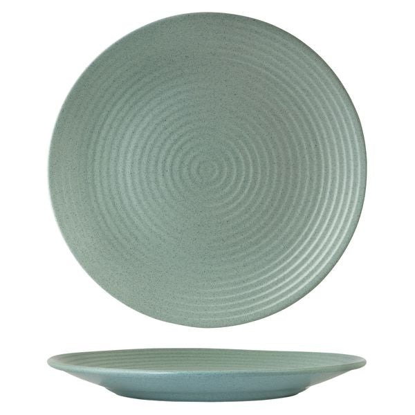 Zuma Mint Round Plate 310mm  - Ribbed