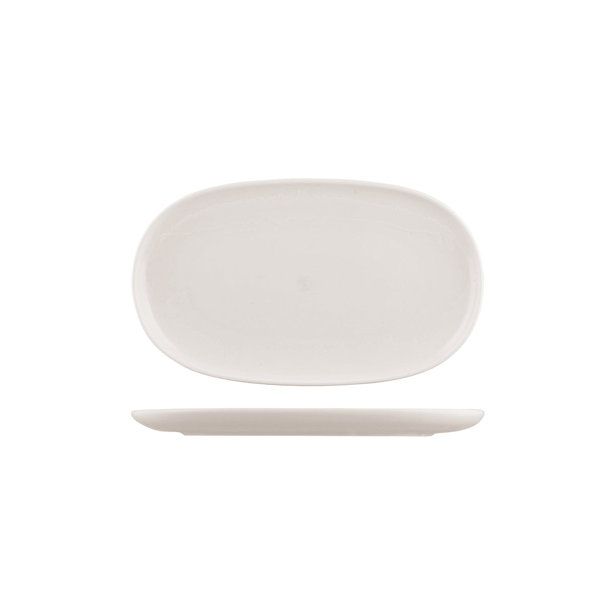 Moda Porcelain Snow Oval Coupe Plate