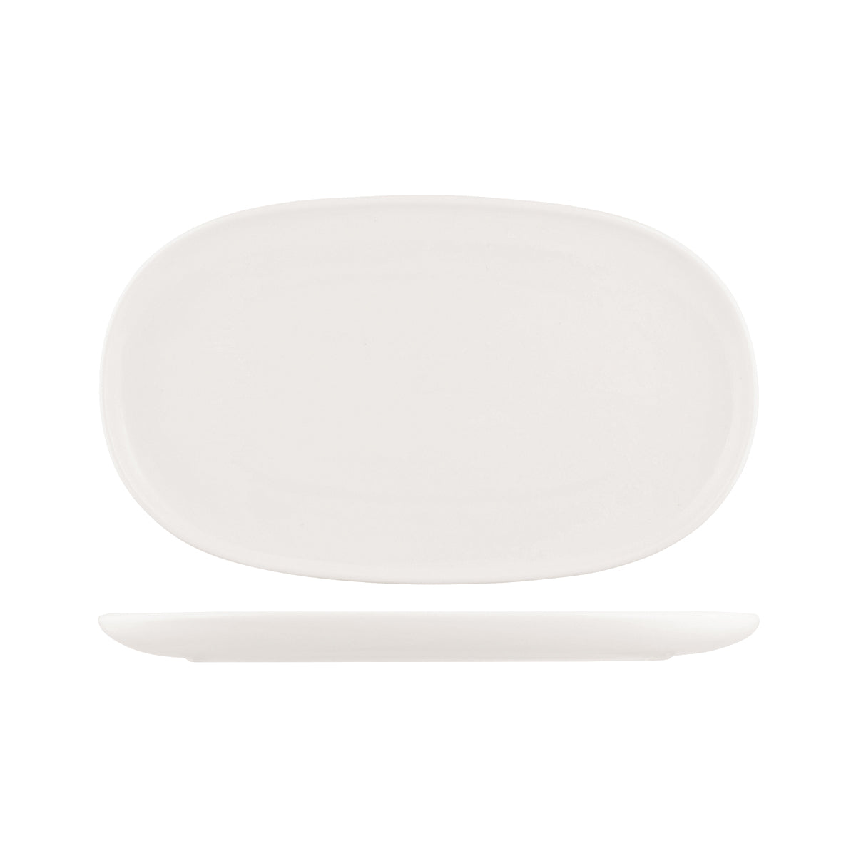 Moda Porcelain Snow Oval Coupe Plate