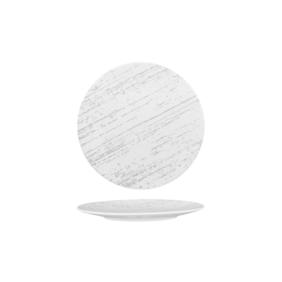 Luzerne Drizzle White with Grey Flat Coupe Plate 210mm