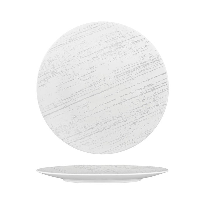 Luzerne Drizzle White with Grey Flat Coupe Plate 280mm