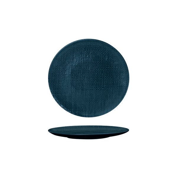 Luzerne Navy Blue Linen Round Plate 180mm