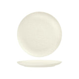 Luzerne White Linen Round Flat Coupe Plate 260mm