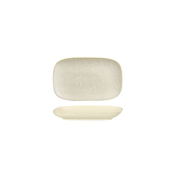 Luzerne Reactive White Linen Oblong Plate