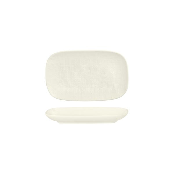 Luzerne White Linen Oblong Plate