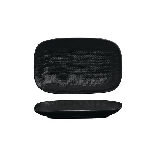 Luzerne Black Linen Oblong Plate