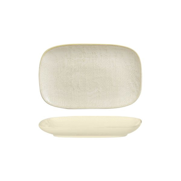 Luzerne Reactive White Linen Oblong Plate