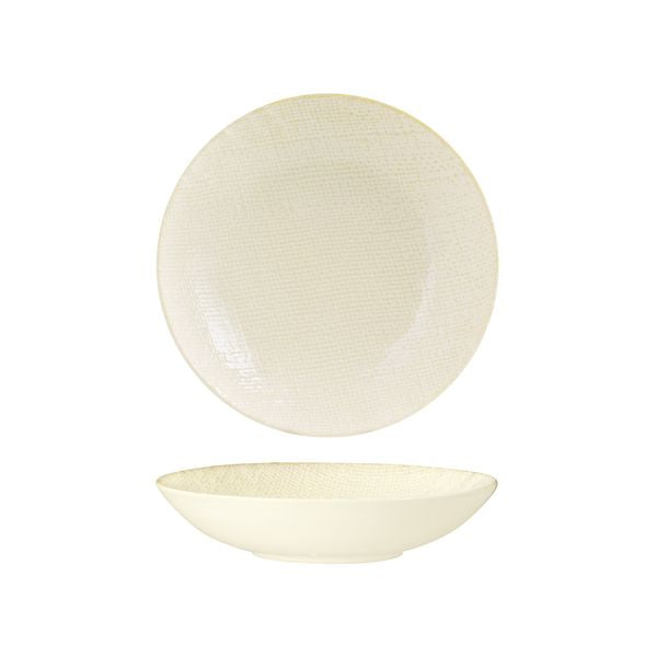 Luzerne Reactive White Linen Round Share Bowl