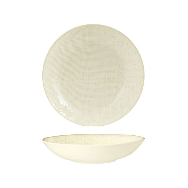 Luzerne Reactive White Linen Round Share Bowl