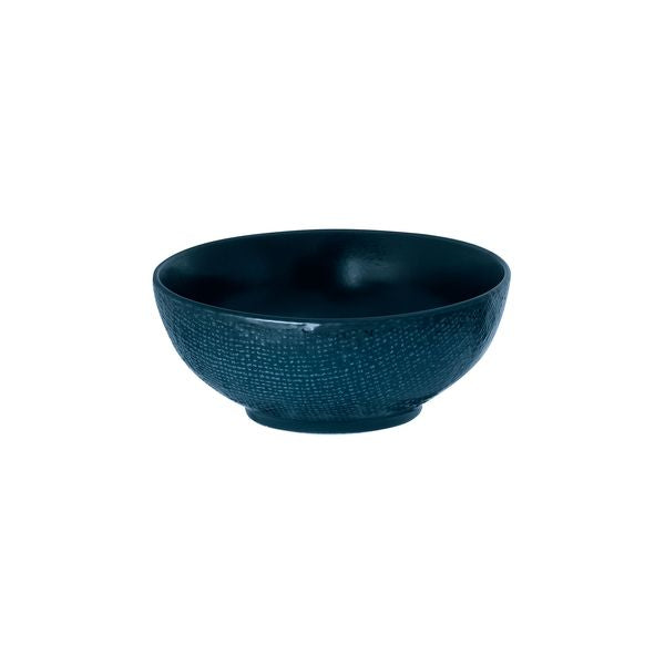 Luzerne Navy Blue Linen Round Bowl