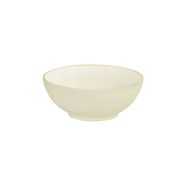 Luzerne Reactive White Linen Round Bowl