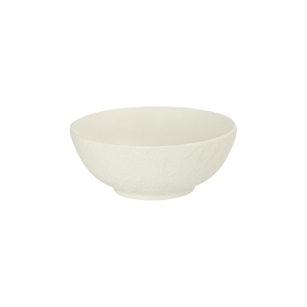 Luzerne White Linen Round Bowl