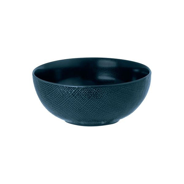 Luzerne Navy Blue Linen Round Bowl