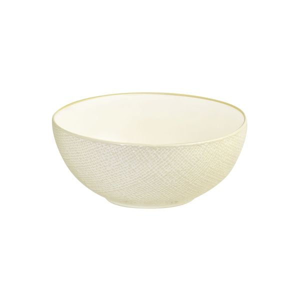 Luzerne Reactive White Linen Round Bowl