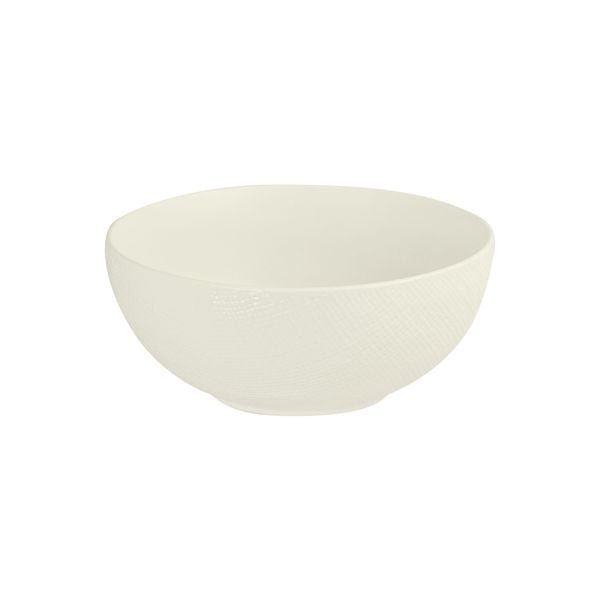 Luzerne White Linen Round Bowl