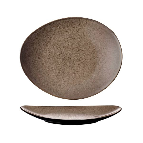 Luzerne Rustic Chestnut Oval Coupe Plate