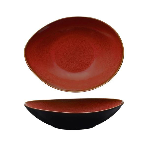 Luzerne Rustic Crimson 	Oval Share Bowl