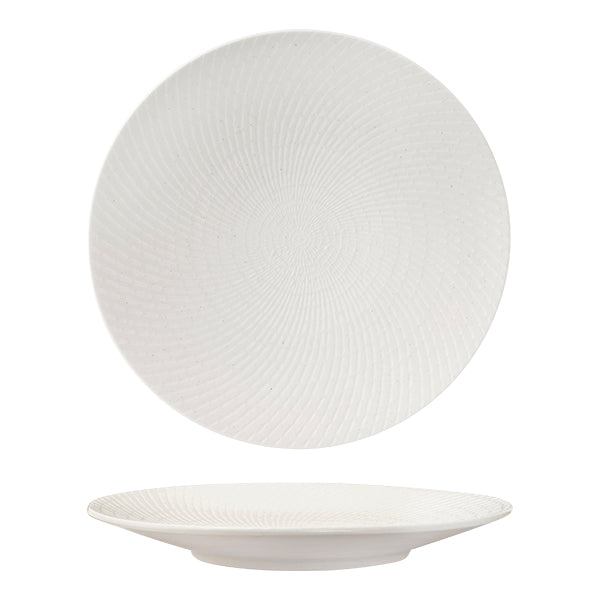 Luzerne White Swirl Round Coupe Plate 310mm