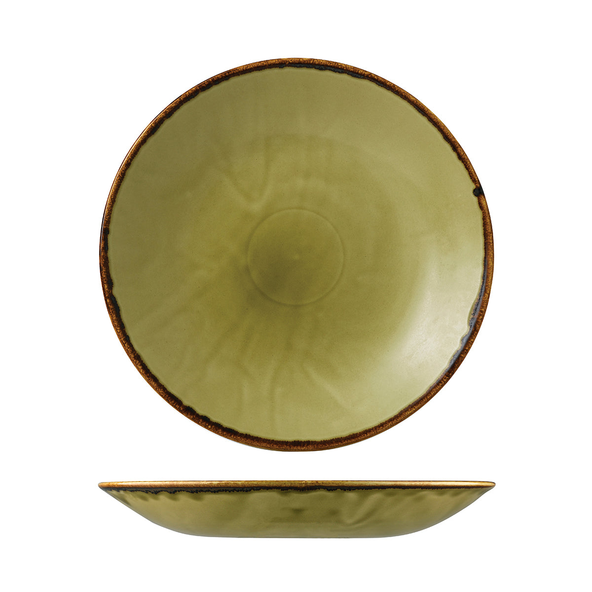 Dudson Harvest Green Round Deep Coupe Plate