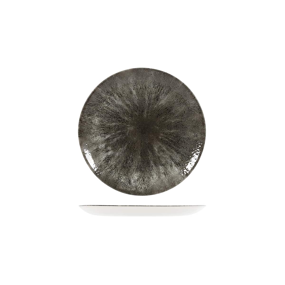 Quartz black Stone Round Coupe Plate