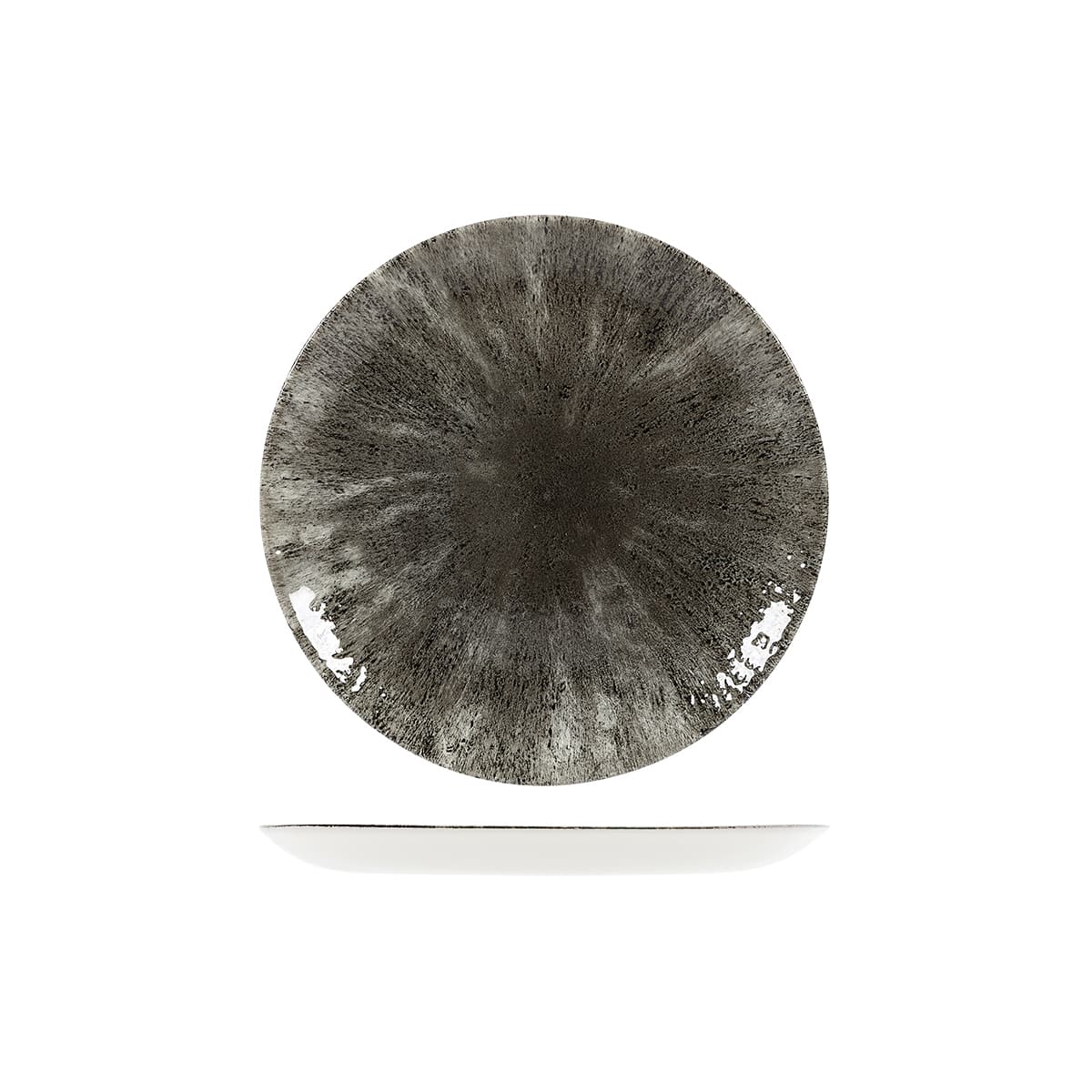 Quartz black Stone Round Coupe Plate