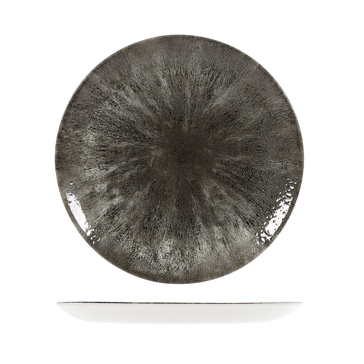 Quartz black Stone Round Coupe Plate