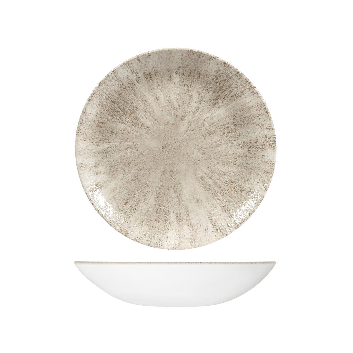 Agate Grey Stone Round Coupe Bowl