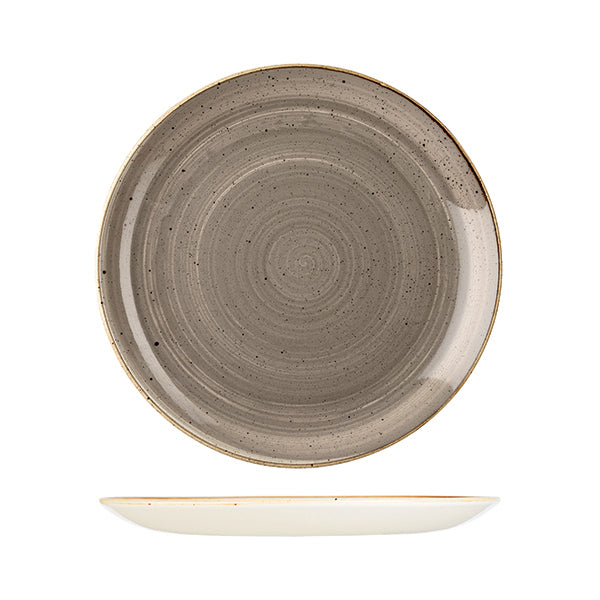 Churchill Stonecast Peppercorn Grey Round Coupe Plate