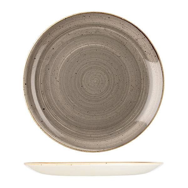 Churchill Stonecast Peppercorn Grey Round Coupe Plate