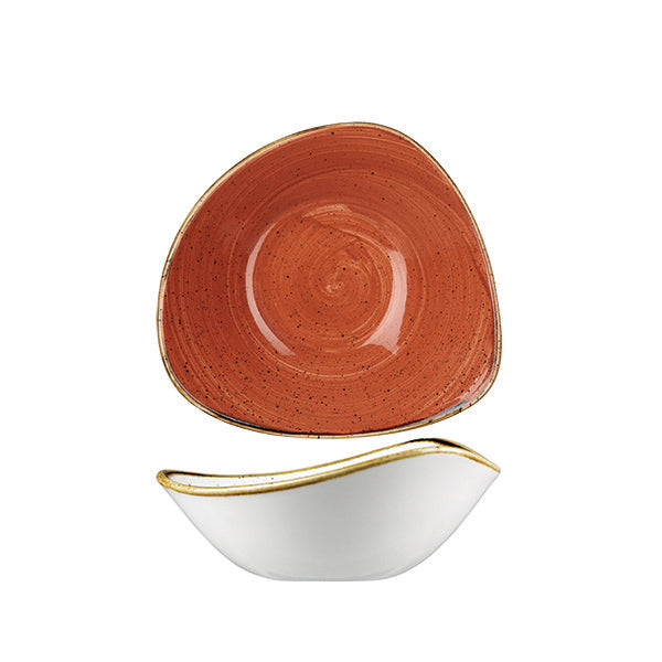 Churchill Stonecast Spiced Orange Triangular Bowl