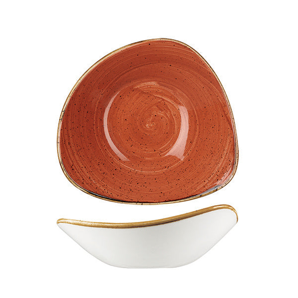 Churchill Stonecast Spiced Orange Triangular Bowl