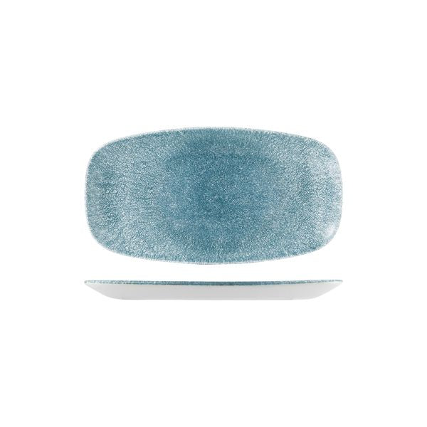 Topaz Blue Raku Oblong Chef's Plate