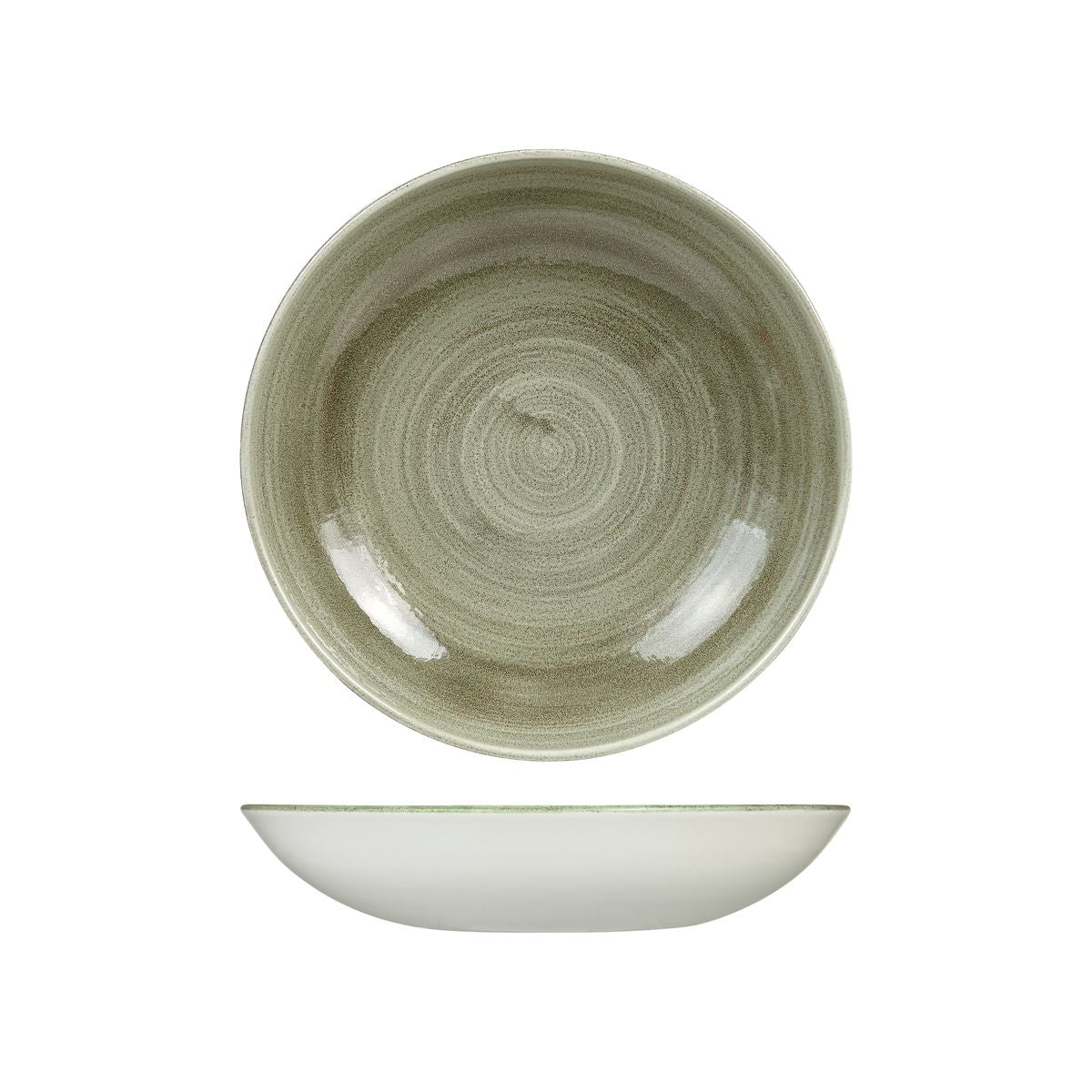 Churchill Stonecast Burnished Green Round Coupe Bowl