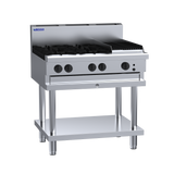 LUUS Professional Series Cooktop 4 burner 300mm chargrill on stand