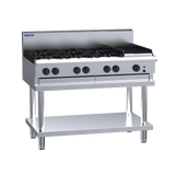 LUUS Professional Series Cooktop 6 burner 300 chargrill on stand