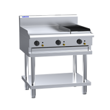 LUUS Professional Series 600mm Griddle | 300mm Chargrill on stand