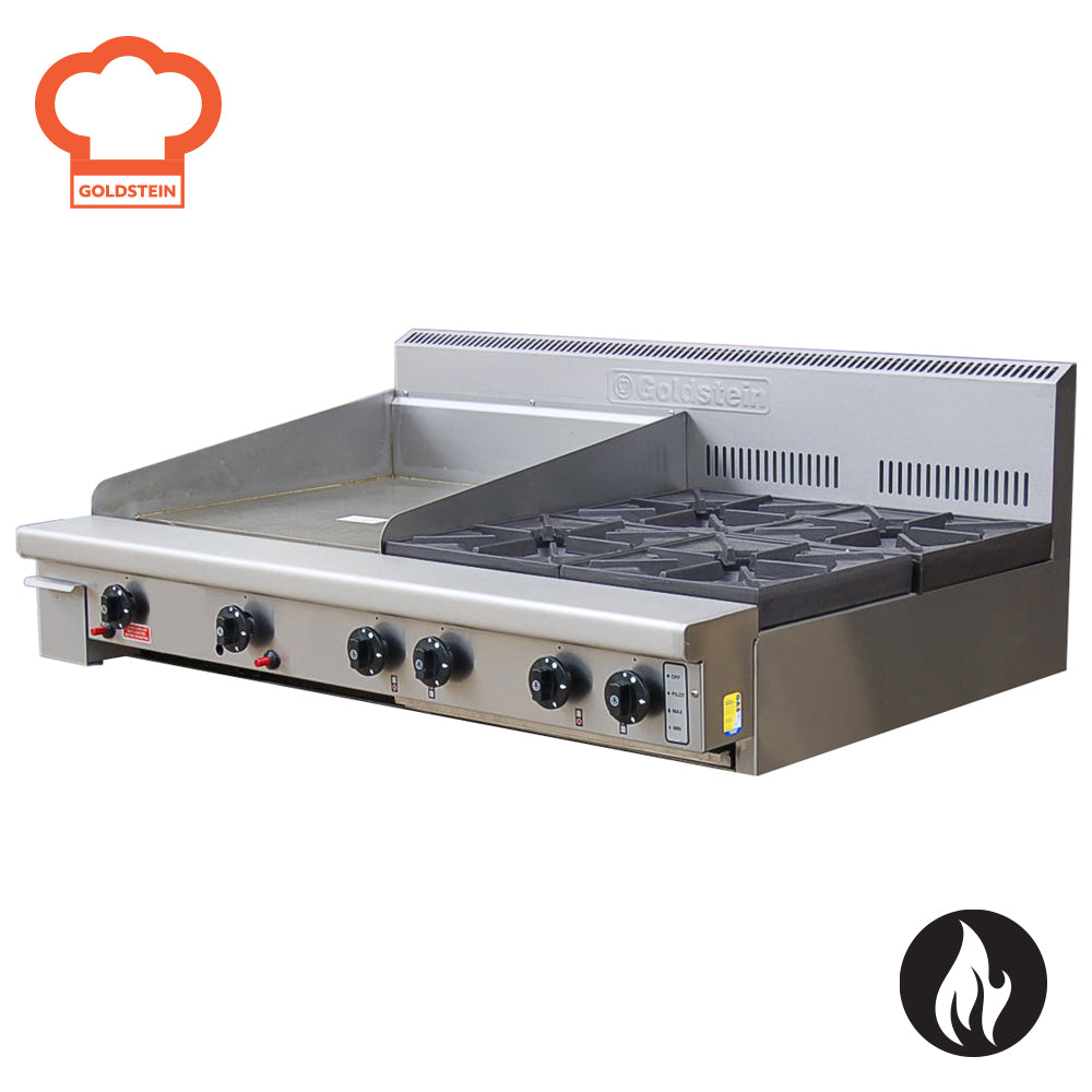 Goldstein Gas 4 Burner Cooktop | 600mm Grill