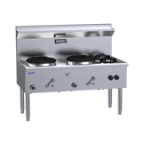 LUUS Compact Waterless Wok 2 Chimney 2 Open Burners