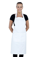 Aussie Chef Heavy Weight 240gsm Poly/Cotton Bib Apron White