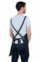 Aussie Chef Mia Bib Apron Crossback Black Denim