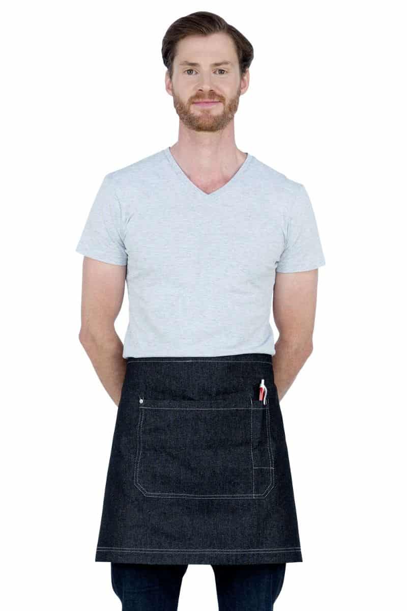 Aussie Chef Mia Waist Apron Black Denim