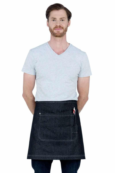 Aussie Chef Mia Waist Apron Black Denim