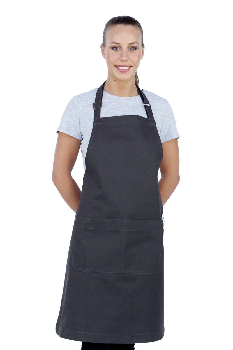 Aussie Chef Oska Bib Apron Dark Grey